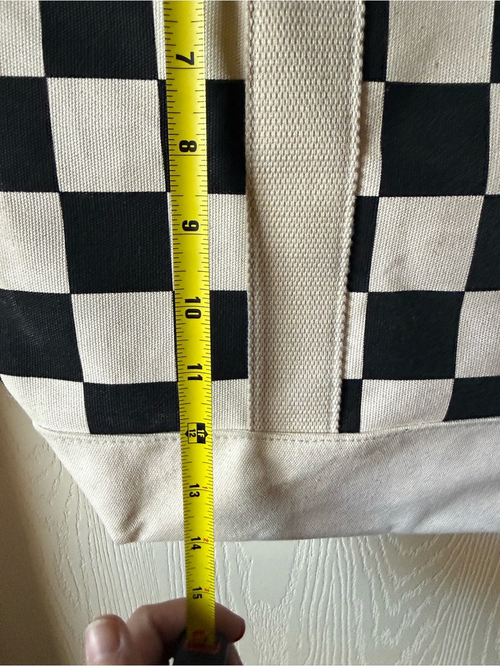Vans Black and Cream Checkerboard Canvas Tote Bag - Picture 7 of 8